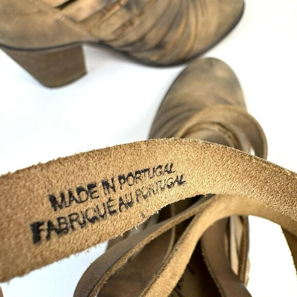 Free People Hybrid Heel Booties Women’s Size 10 EU 41 Tan Leather Ankle Boots - Picture 8 of 11